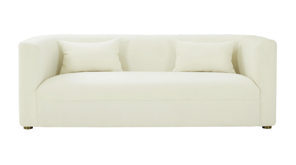 Callie Cream Velvet Sofa - Olivia Furniture