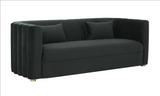 Callie Black Velvet Sofa