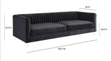 Aviator Grey Velvet Sofa