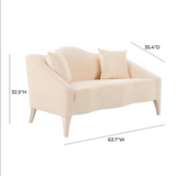 Naya Peche Velvet Loveseat