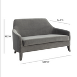 Neveah Grey Velvet Loveseat