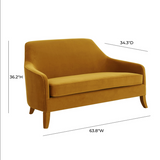 Neveah Turmeric Velvet Loveseat