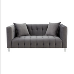Bea Grey Velvet Loveseat