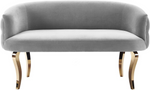 Adina Grey Velvet Loveseat with Gold Legs