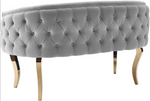 Adina Grey Velvet Loveseat with Gold Legs