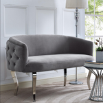 Adina Grey Velvet Loveseat