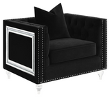 Delilah Black Upholstered Living Room Set