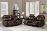 Myleene Upholstered Tufted Brown Living Room Set