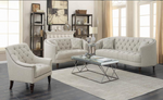 Avonlea Upholstered Tufted Living Room Set Grey