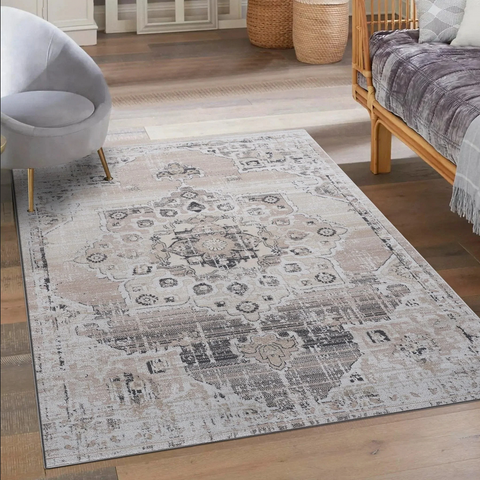 Payas Cream Beige Rug Size 6'7'' x 9'