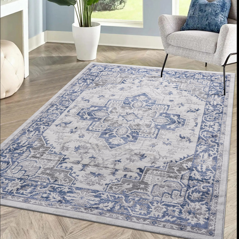 Marfi Blue Grey Rug Size 7'9'' x 10'
