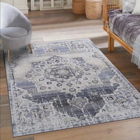 Payas Cream Blue Rug Size 5'3'' x 7'6''