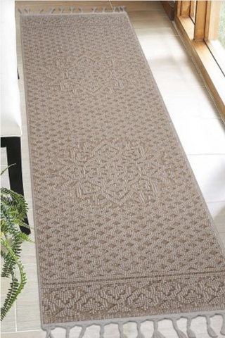 Guros Stylish and Stain Resistant Rug Beige 2'2'' x 8'