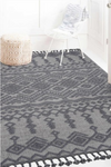 Guros Stylish and Stain Resistant White/Gray 5'3'' x 7'6''