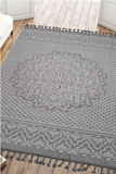 Guros Stylish and Stain Resistant Gray/White 6'7'' x 9'