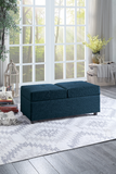 Denby Blue Storage Ottoman Chair - Olivia Furniture