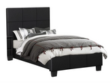 Lorenzi Black Vinyl Platform Bedroom Set - Olivia Furniture
