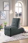 Denby Gray Storage Ottoman Chair - Olivia Furniture