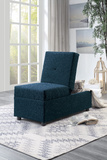 Denby Blue Storage Ottoman Chair - Olivia Furniture