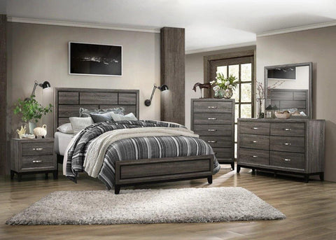 Davi Gray Panel Bedroom Set - Olivia Furniture
