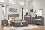 Luster Gray Storage Platform Bedroom Set - Olivia Furniture