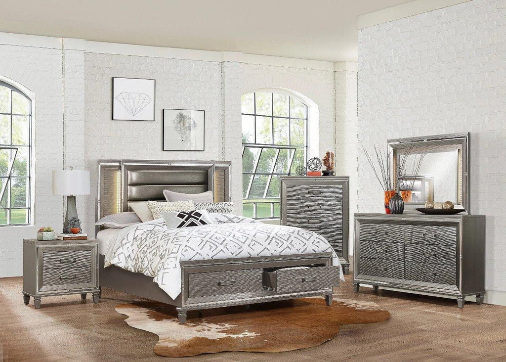 Platform bedroom store sets with storage