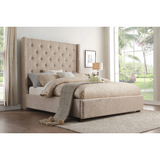 Fairborn Beige Queen Platform Bed with Storage Footboard | 5877 - Olivia Furniture