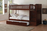 Rowe Cherry Twin/Twin Reversible Step Storage Bunk Bed - Olivia Furniture
