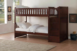Rowe Cherry Twin/Twin Reversible Step Storage Bunk Bed - Olivia Furniture