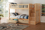 Bartly Pine Twin/Twin Reversible Step Storage Bunk Bed | B2043 - Olivia Furniture