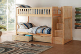 Bartly Pine Twin/Twin Reversible Step Storage Bunk Bed | B2043 - Olivia Furniture