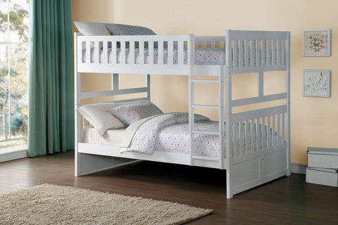 Galen White Full/Full Bunk Bed | B2053 - Olivia Furniture