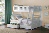 Galen White Twin/Full Bunk Bed | B2053 - Olivia Furniture
