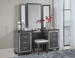 Allura Gray Vanity Set with Stool - Olivia Furniture