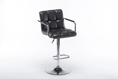 Black Adjustable Barstool, Set of 2 | HHC2494 - Olivia Furniture