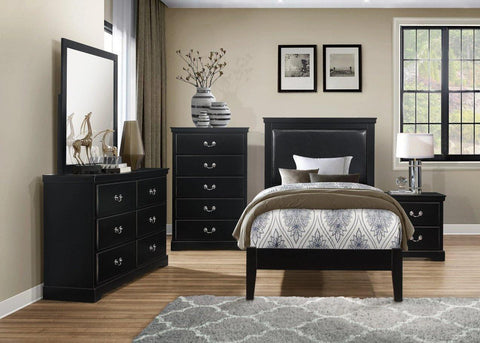 Seabright Black Youth Panel Bedroom Set - Olivia Furniture