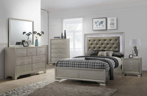 Lyssa Champagne LED Panel Youth Bedroom Set - Olivia Furniture