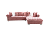 London OVERSIZE- Pink Velvet - Olivia Furniture