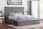 Paris Grey Platform Bed - King Size - Olivia Furniture