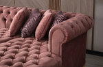 Lauren Velvet Pink Double Chaise Sectional - Olivia Furniture