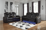 Party Time Midnight Power Reclining Set 37003 - Olivia Furniture