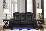 Party Time Midnight Power Reclining Set 37003 - Olivia Furniture