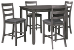 Bridson Gray 5-Piece Square Counter Height Set - Olivia Furniture