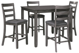 Bridson Gray 5-Piece Square Counter Height Set - Olivia Furniture