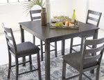 Bridson Gray 5-Piece Square Counter Height Set - Olivia Furniture