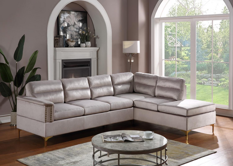 Vogue Silver Sectional - Olivia Furniture