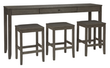 Caitbrook Gray 4-Piece Counter Table and Bar Stools - Olivia Furniture