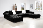 XL London Black Sectional - Olivia Furniture