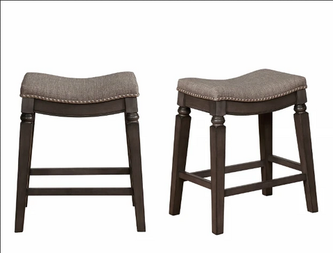 Farlin 24" Gray Counter Height Stool, Set of 2 - Olivia Furniture