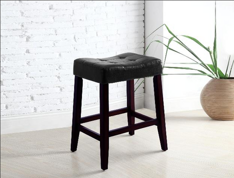 Kent 24" Black Saddle Chair, Set of 2 - Olivia Furniture